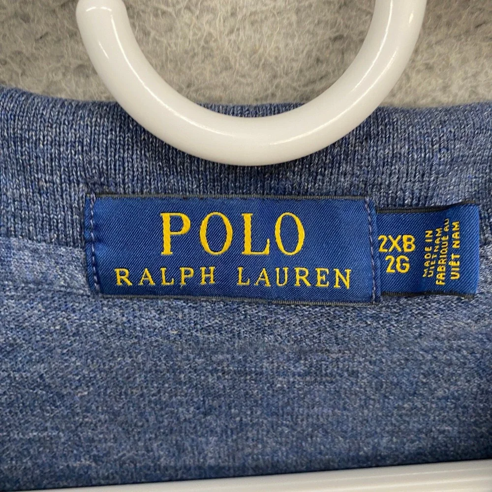 Polo Ralph Lauren Polo Shirt Mens 2XB Blue Cotton Pullover Short Sleeve 2X Big